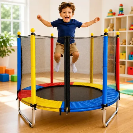 Cama Elástica Pula Pula Infantil Trampolim 1,40 Metros Proteção Colorida