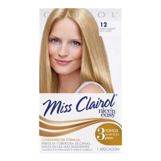 Kit Tinte Clairol Professional Miss Clairol Nice'n easy tono 12 rubio dorado muy claro
