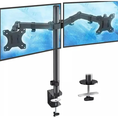 Brazo Soporte Doble Para 2 Monitores Base Escritorio 15-33