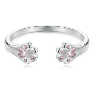 Anillo Ajustable Huellitas De Gato Gatito 100% Plata S925 Anillo Ajustable Huellitas De Gato Gatito 100% Plata S925