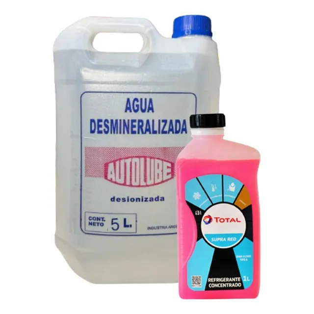 Kit De Refrigerante Total Red X 1l + 5l De Agua Destilado 