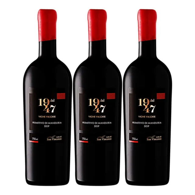 Kit Dal 1947 Primitivo Di Manduria 3gfs 750ml Vinho Italiano