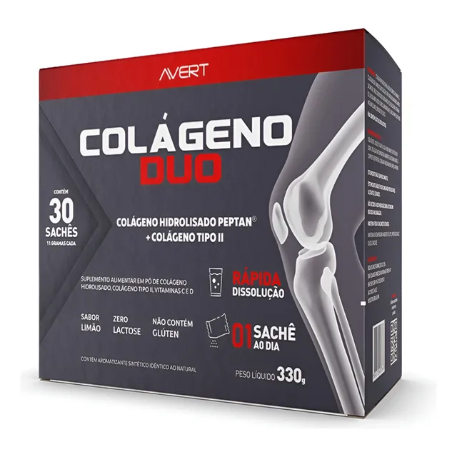 Colágeno Duo 30 Sache Colágeno Peptan Colágeno Tipo 2 Limão