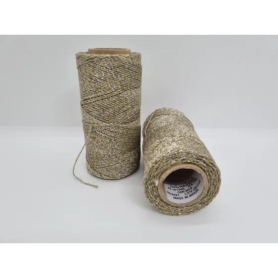 Hilo Macrame Encerado Linhasita Dorado-plateado-cobre 168m