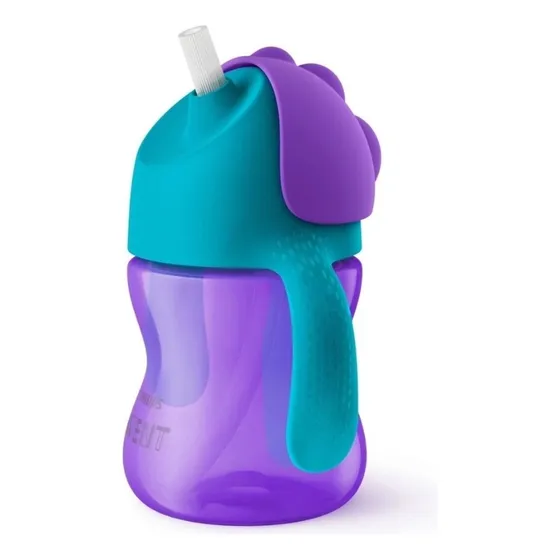 Vaso Con Bombilla Philips Avent Scf796/02 200ml Color Violeta Liso