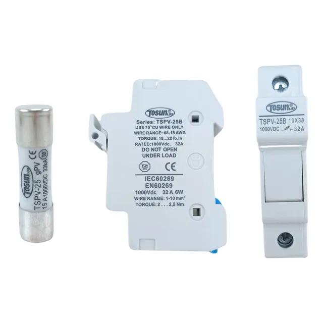 Base Porta Fusible Dc Solar Para Riel 