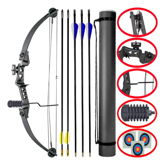 Arco E Flecha Profissional Composto Cb30 Bk + Kit Acessórios