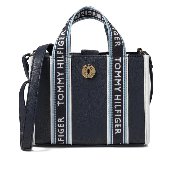 Cartera Tommy Hilfiger Mini Tote Croosbody Azul Azul Oscuro Lisa Níquel Azul Oscuro