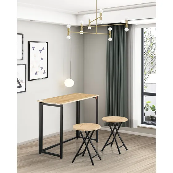 Untermeyer Juego Mesa Bar Plegable 2 Silla Comedor Encimera