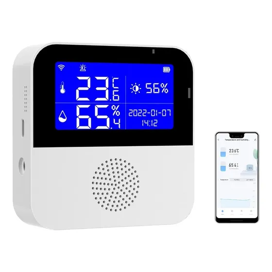 Sensor Digital Temperatura Humedad Wifi Alarma App Bateria