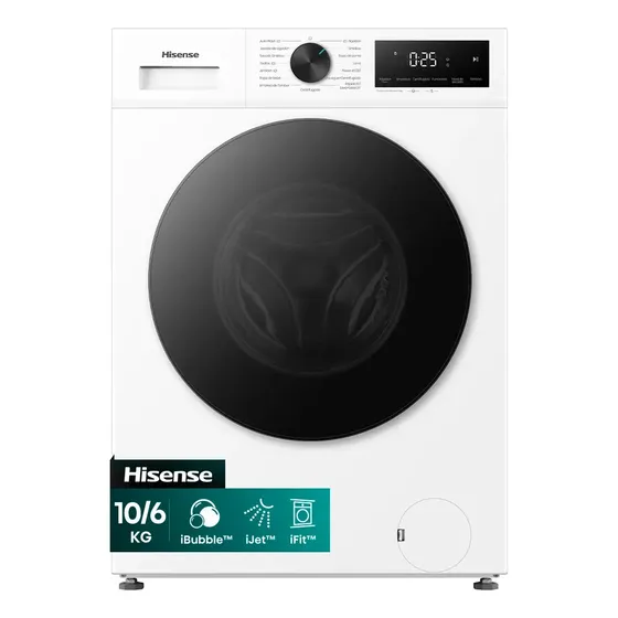 Lavadora Secadora Hisense Carga Frontal 10/6kg Blanco