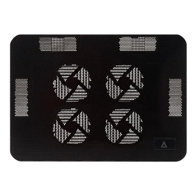Base Enfriadora 17 Acteck De 4 Ventiladores Negro Color 52049 LED Azul