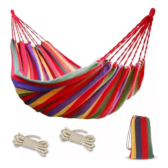 Hamaca De Algodon Jardin Camping Hogar Portatil 150x200cm