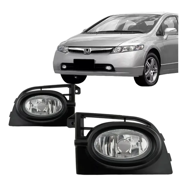 Farol Milha Auxiliar Civic 2006 2007 2008 Com Grade