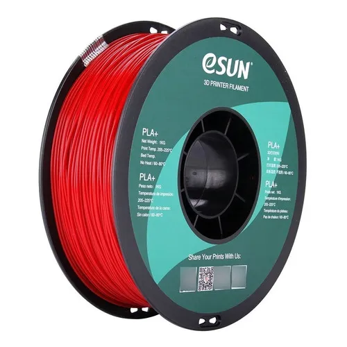 Filamento Esun Pla+ (1.75mm, 1kg) (rojo Fuego) Color Rojo Fuego (Fire Engine)