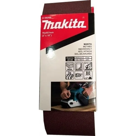 Pack 3 Lijas De Banda 3''x18'' (76x457mm) - Makita Cantidad De Granos 60