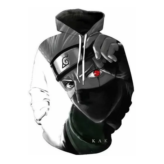Sudaderas Anime Naruto Kakashi Con Capucha Moda