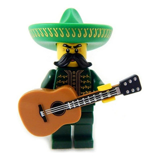 Lego Mariachi Minifigura En Verde - Con Guitarra Minifig Lego Mariachi Minifigura En Verde - Con Guitarra Minifig