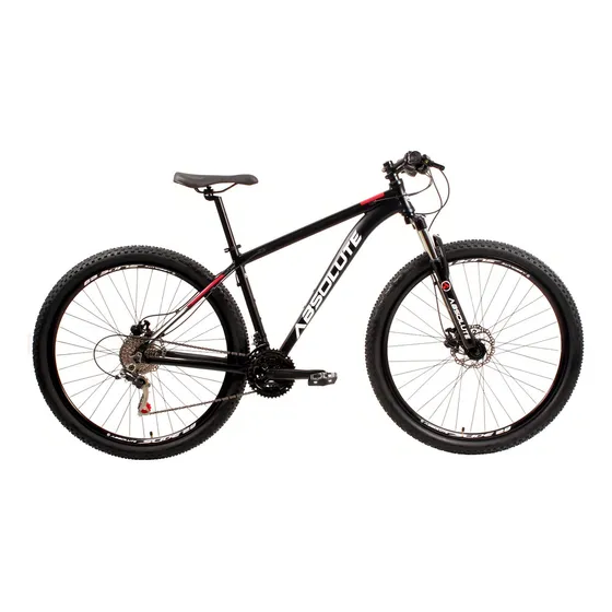 Bicicleta Aro 29 Absolute 2x10 Freios Hidrául. Susp. Trava Cor Preto/Branco Tamanho do quadro 21