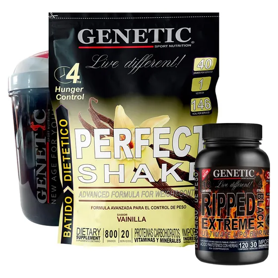 Batido Perfect Shake Reemplaza Comida + Ripped Burn Quemador