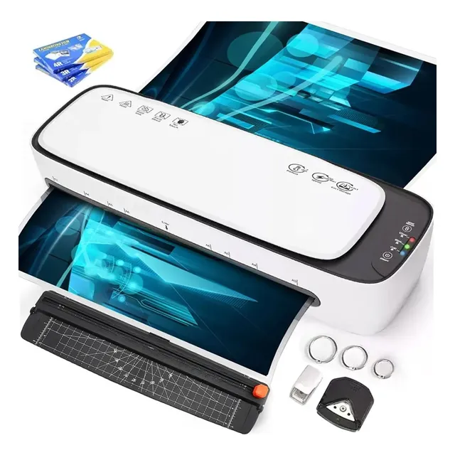 Yuguo Home® Laminadora Enmicadora A4 6 En 1 Sl688 De Térmica/frío/cortador De Papel Con 300 Hojas De Micas, Mini Laminadora Para Hogar, Oficina Y Escuel
