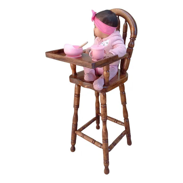 Silla Periquera De Madera / Silla Alta Para Comer Torneada