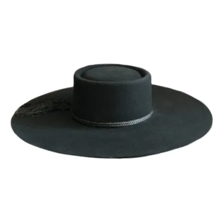 Sombrero Huaso Elegante Sombrero Huaso Chileno Tradicional Negro Talla Unica Fieltro De Alta Calidad