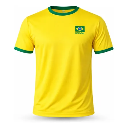 Camiseta Brasil Torcedor Malha Dry Copa Masculina Feminina Amarelo Copa Brasil G