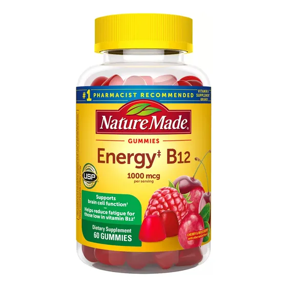 Nature Made Energy B12 1000 Mg Con 60 Gomitas Sin Sabor