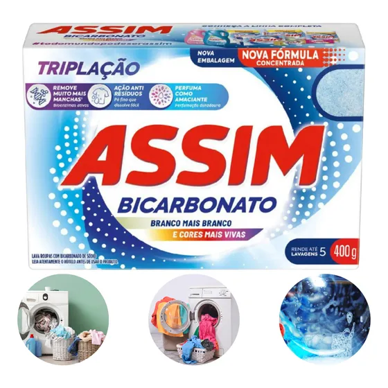 Sabão Em Pó Bicarbonato Assim 400g