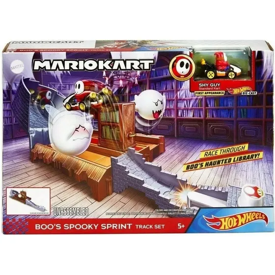 Hot Wheels Pista Mario Kart Biblioteca Boo Marrón Oscuro