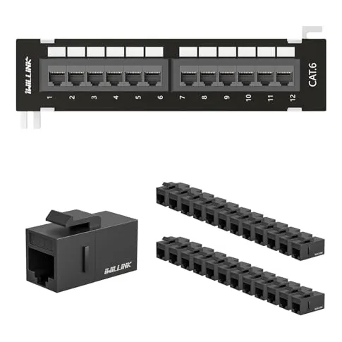 Panel De Conexión Vertical De 12 Puertos Iwilink Cat6 + Cone