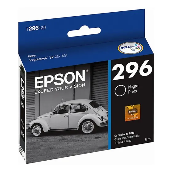Cartucho De Tinta Epson 296 Color Negro De 5 Ml