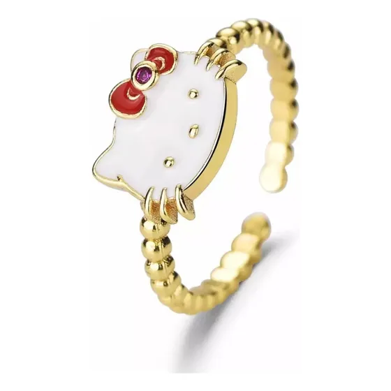 Anillo Hello Kitty Ajustable Para Niñas O Mujeres Modernas