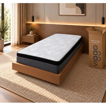 Colchón Viggo Yoga 80x190 Cm Alta Densdidad 140 Kg - Gris