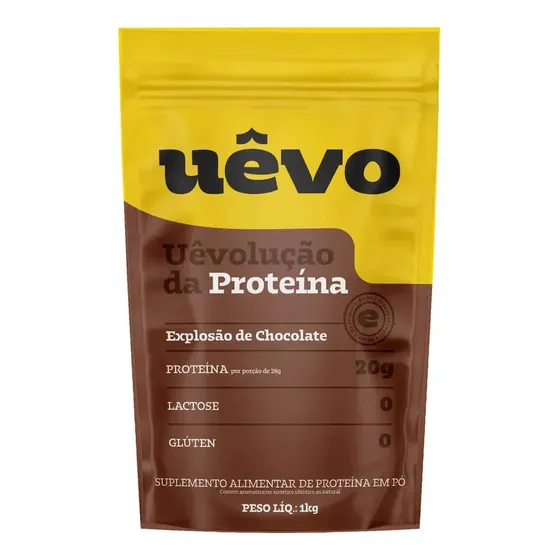 Proteína em Pó Uêvo Sabor Chocolate 1kg Refil