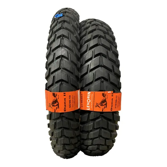 Par Pneu Xre 190 Levorin 110/90-17 + 90/90-19 Duna 2 Tl 