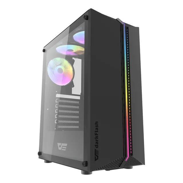 Gabinete Darkflash Dk151 Atx Panel Frontal Argb, 3 Fans Incl