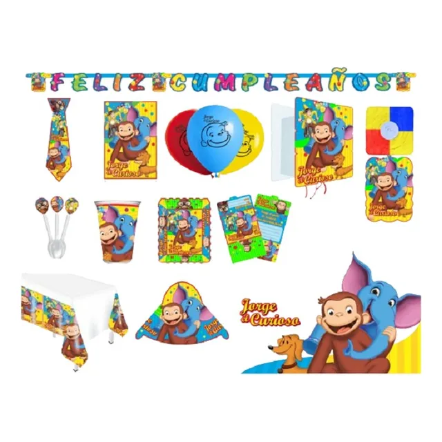Kit Decoración Joge El Curioso Piñata Fiesta Infantil Globos