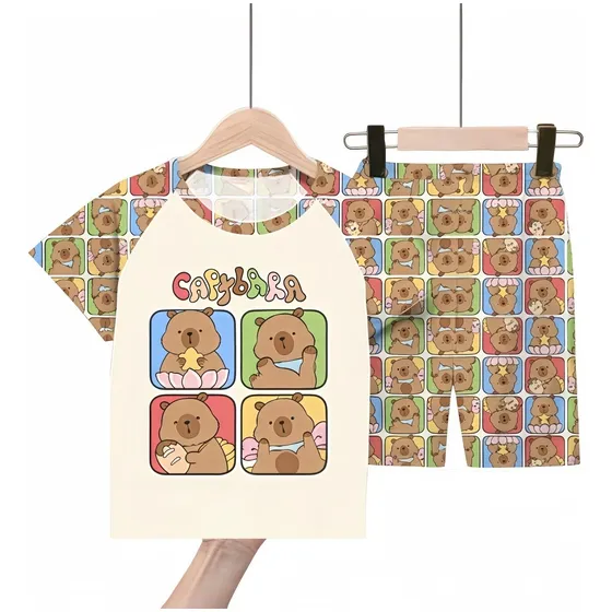 Conjunto De Camiseta Infantil Con Diseño De Capibara