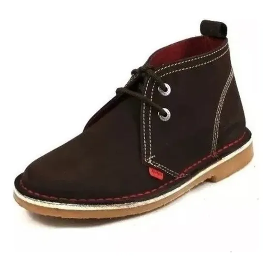 Botas De Cuero Marron Kickers Unisex