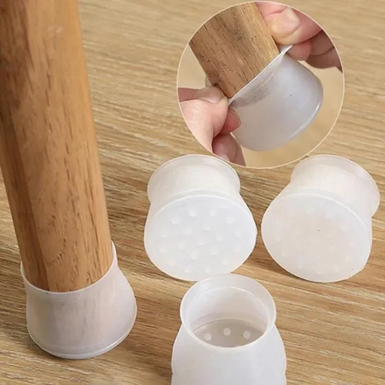 Kit 24 Peças Protetor Para Pé Da Mesa E Cadeira De Silicone.