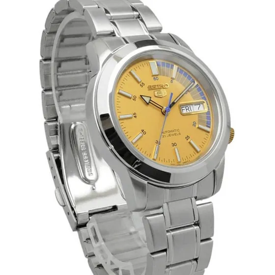 Reloj Seiko Snkk29k1 Automatico Color de la correa Acero Color del bisel Acero pulido Color del fondo Dorado