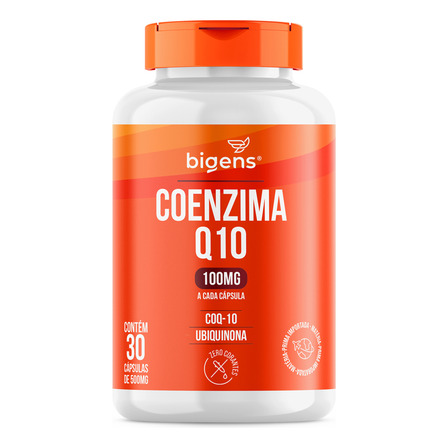 Coenzima Q10 100mg, 30 Cápsulas, Coq-10, Ubiquinona, Bigens Coenzima Q10 100mg, 30 Cápsulas, Coq-10, Ubiquinona, Bigens