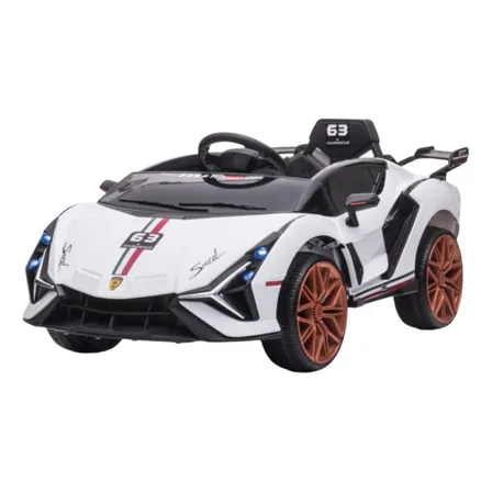 Carrinho Elétrico Bang Toys 12v Conversível C/farol Led Bt Usb Branco 127/220v