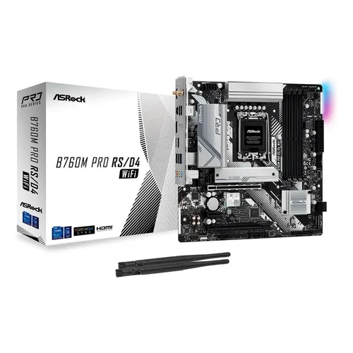 マザーボード ASRock B760M Pro B760 1700 MicroATX Placa Mãe Asrock B760m Pro Rs Intel Lga 1700 Matx 4xddr5 Cor Preto