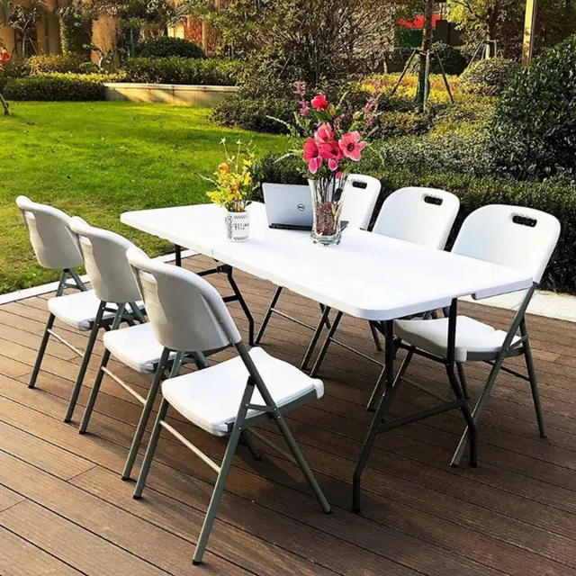 Juego De Comedor Polietileno Plegables Mesa+6 Sillas