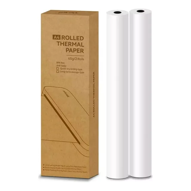 Aiyin Papel Térmico A4 2 Rollos Para 210 Mm X 7.5 M Color Blanco