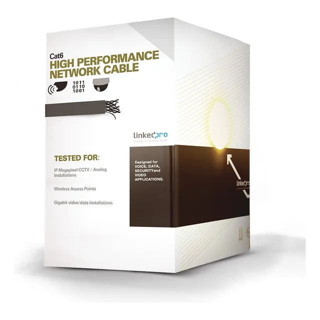 Cable Utp Cat6 Linkedpro 305 Mts Color Negro, Pro-cat-6b
