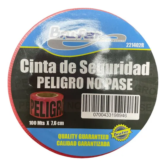 Cinta Peligro  No Pase  3  X 100mts Roja Brufer